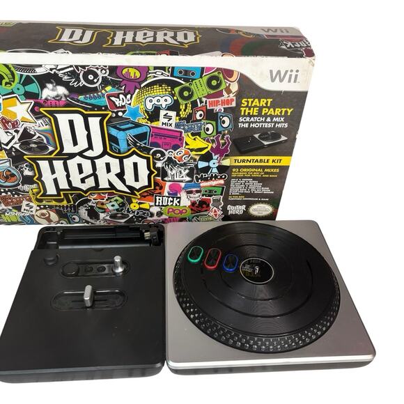 2009 DJ Hero Turntable & Game Disc Bundle Nintendo Wii Activision TESTED & WORKS - Picture 3 of 16